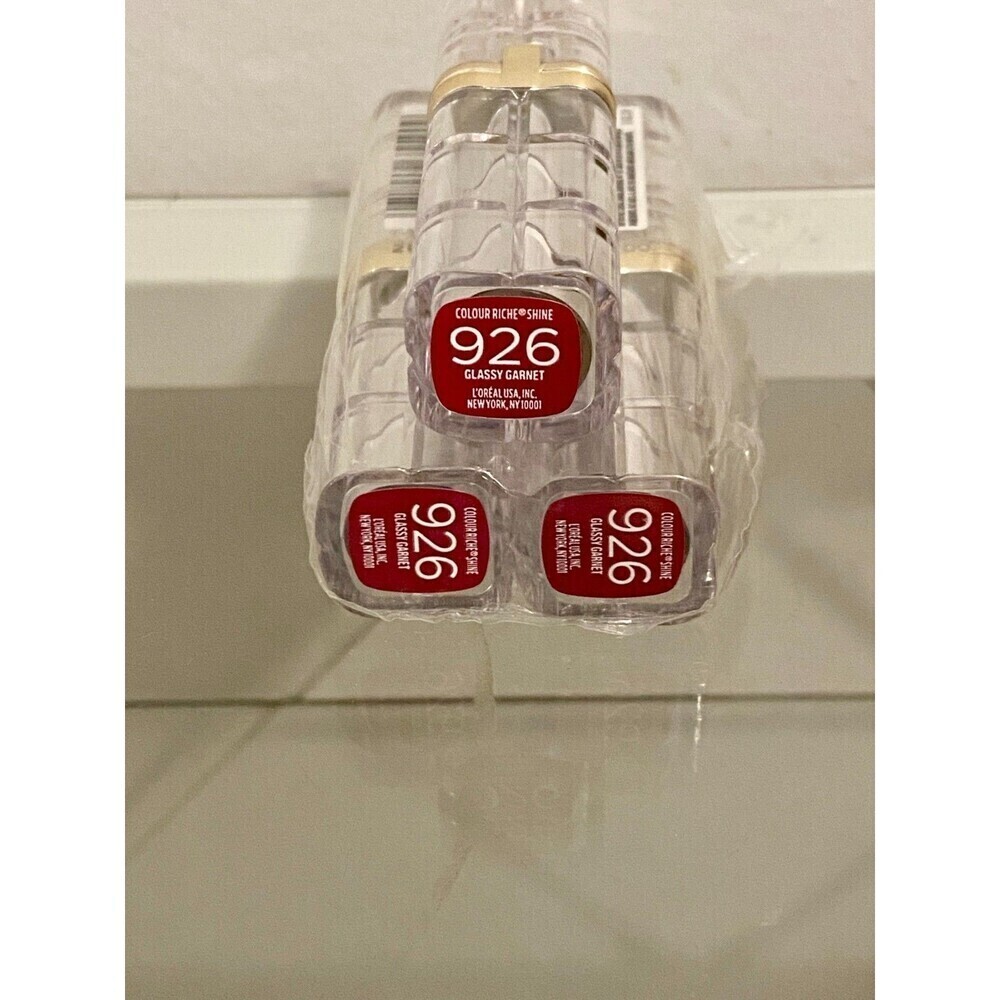 (3) L'Oreal Paris Colour Riche Shine Lipstick, Glassy Garnet # 926 NEW Lim Ed
